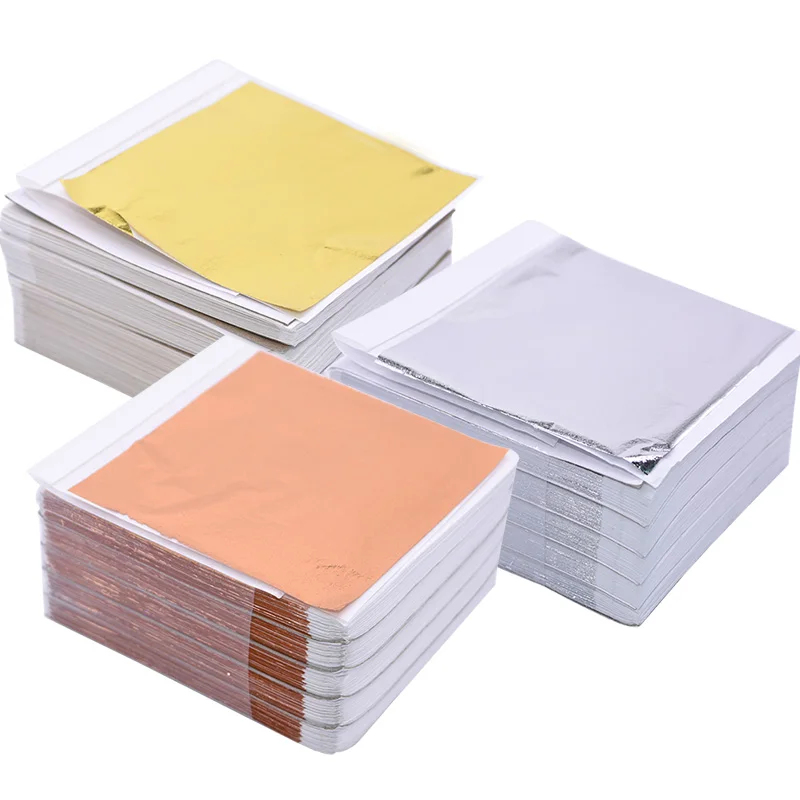 Nail Art Wedding - 100Pcs Imitation Gold Sliver Copper Foil