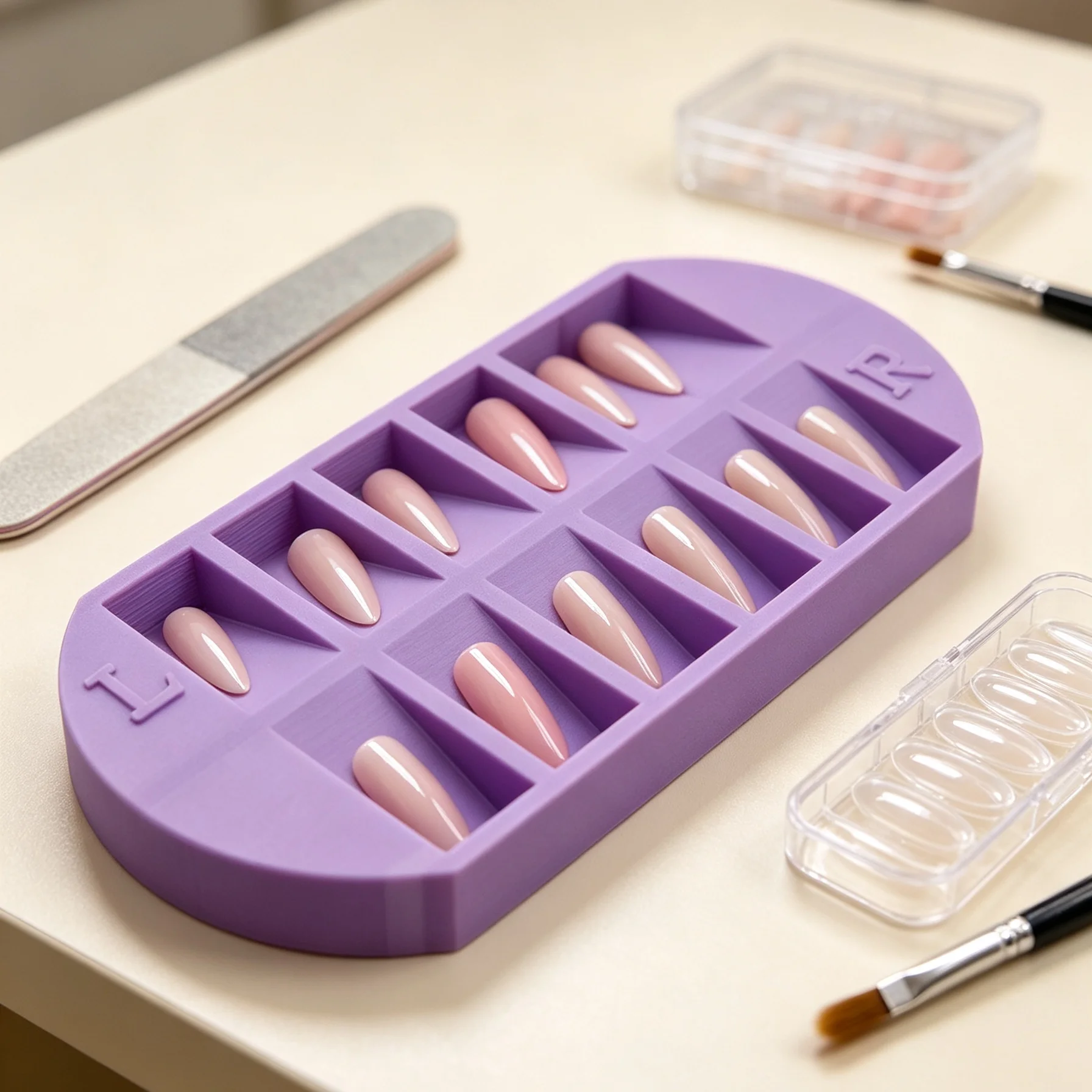 Nail Art Overlay - 8-Grids Nail Tip Storage Tray with