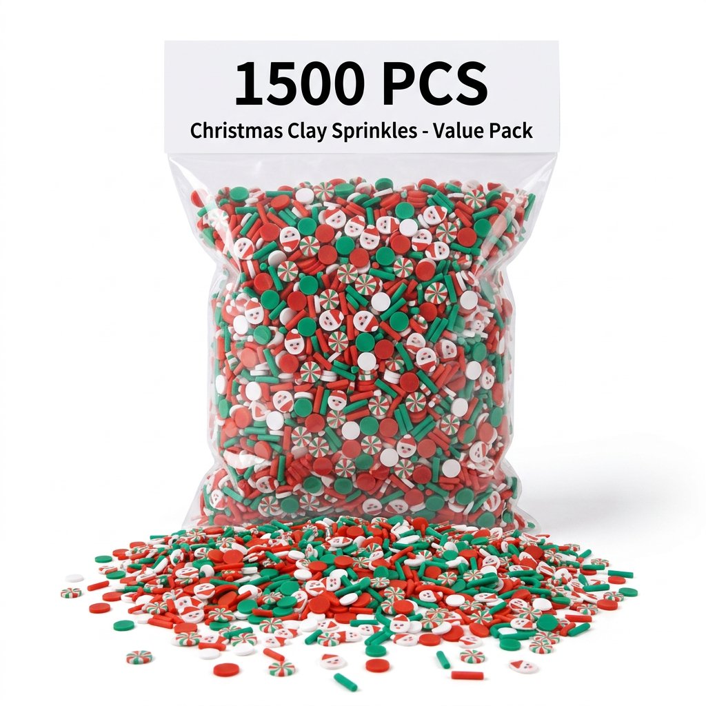 Nail Art Wedding - 1500pcs Christmas Clay Sprinkles Santa Candy