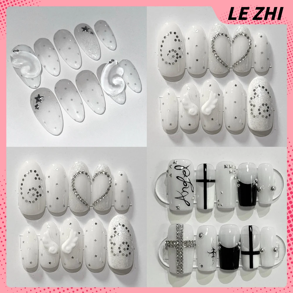 Nail Art Overlay - Y2K Retro Wings Stars Glitter Press