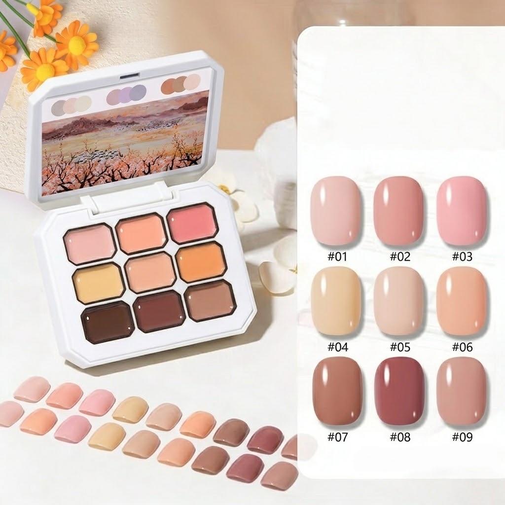 Nail Art Ideas - 1pc 9-Grid Color Painting Gel High