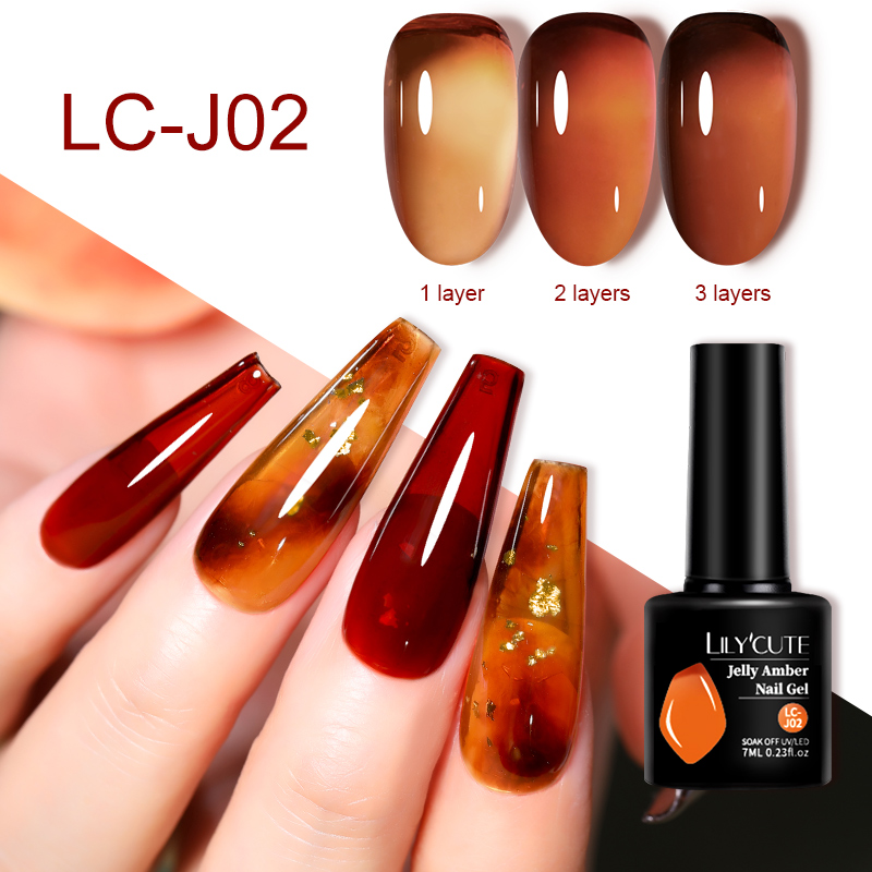 LILYCUTE 7ML Jelly Amber Gel N - Nail Art Leopard 评论和价格