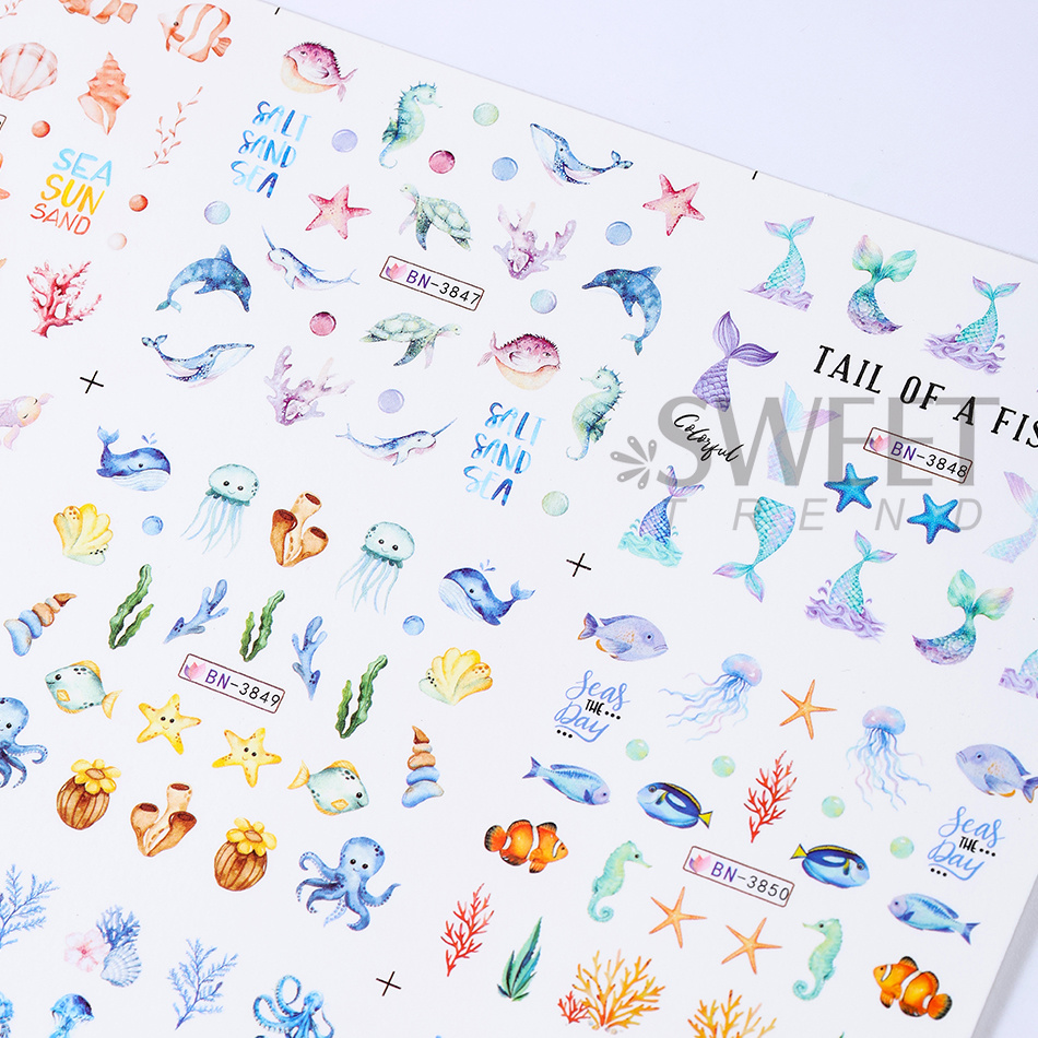 12 Designs Summer Ocean Theme  - Nail Art Leopard 评论和价格