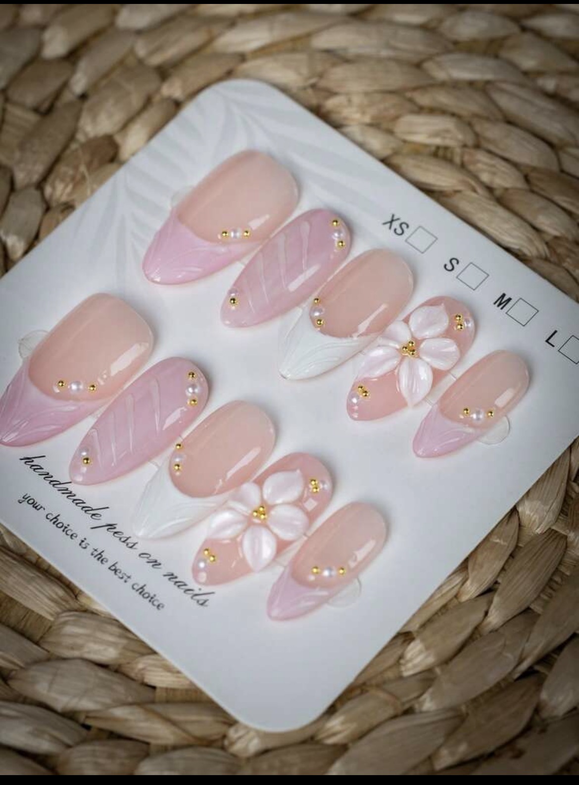 10 Pieces of Almond-Shaped Han - Nail Art Wedding 评论和价格
