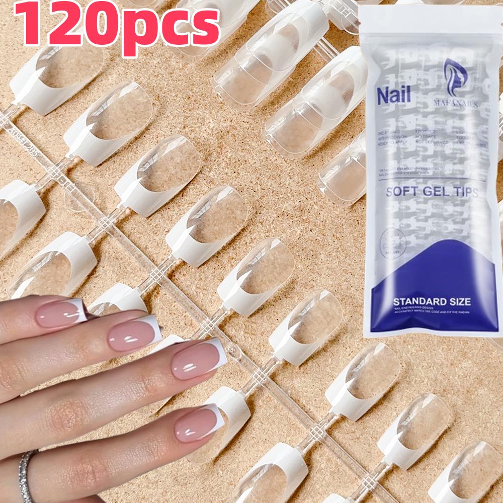 120pcs/bag Clear French Coffin - Nail Art Wedding 评论和价格