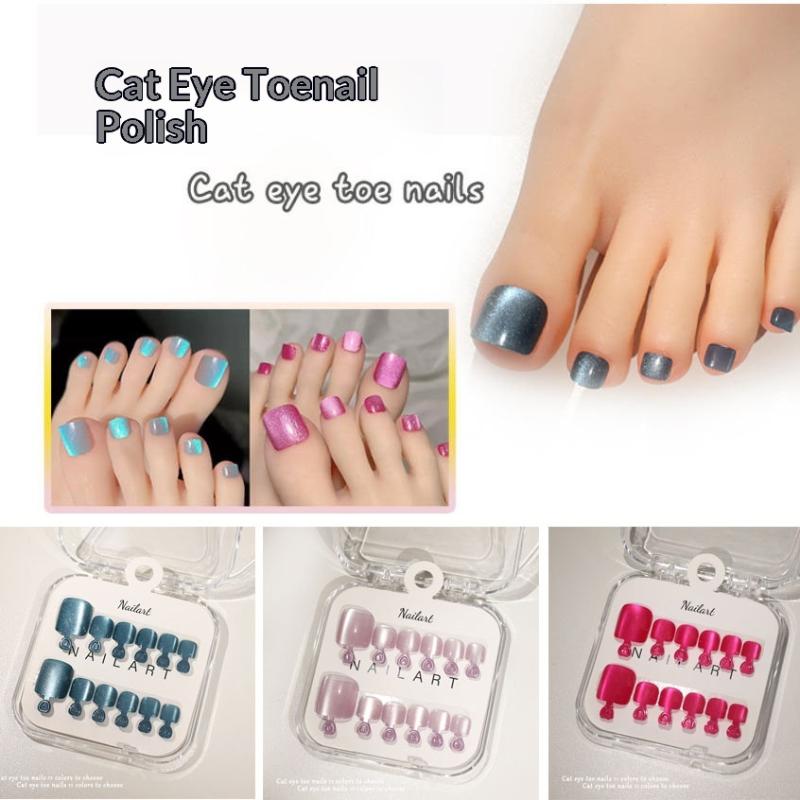 New 10 Pcs/Box French Fake Nai - Nail Art Extension Cat Eye 评论和价格