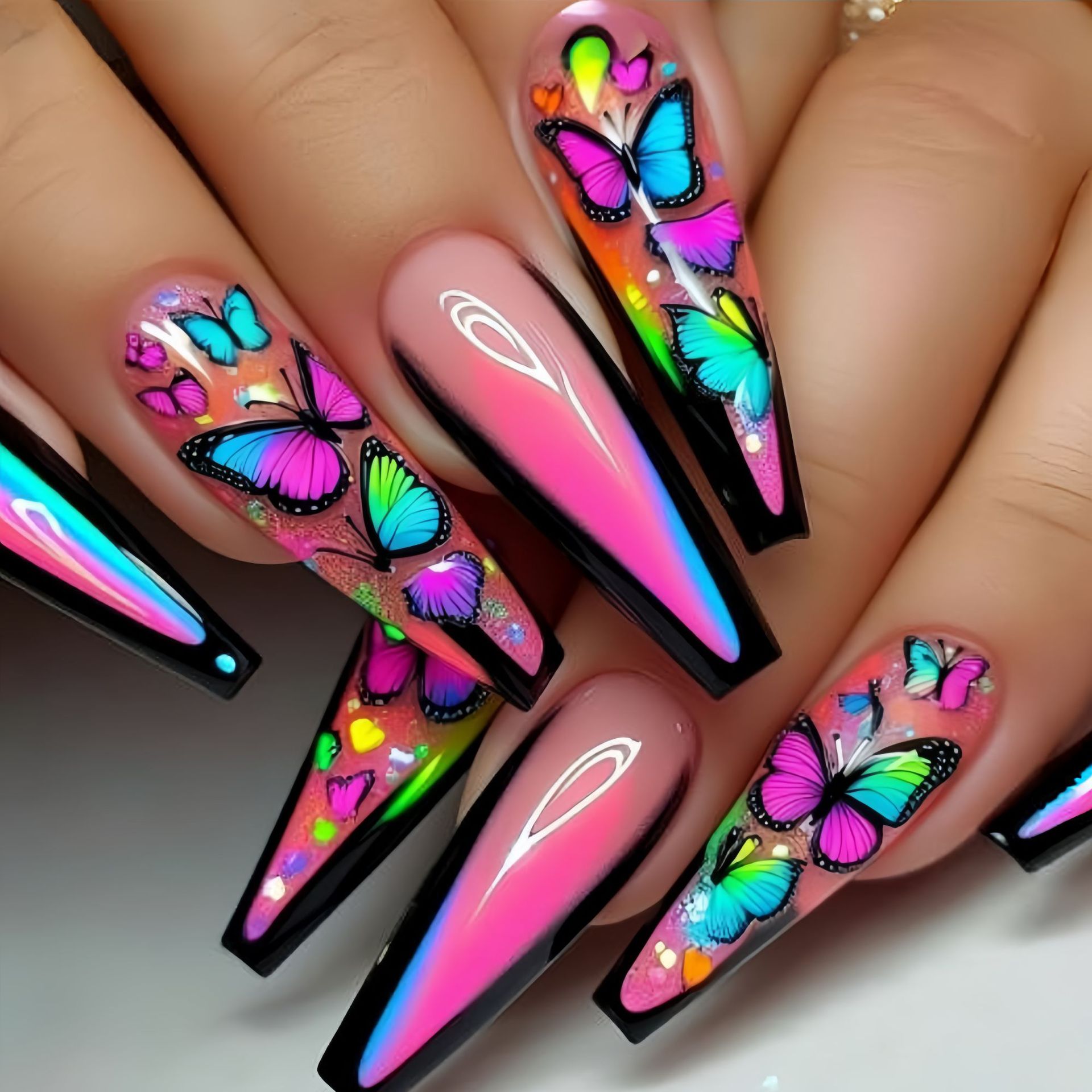Short Medium long fake nails f - Nail Art Wedding 评论和价格
