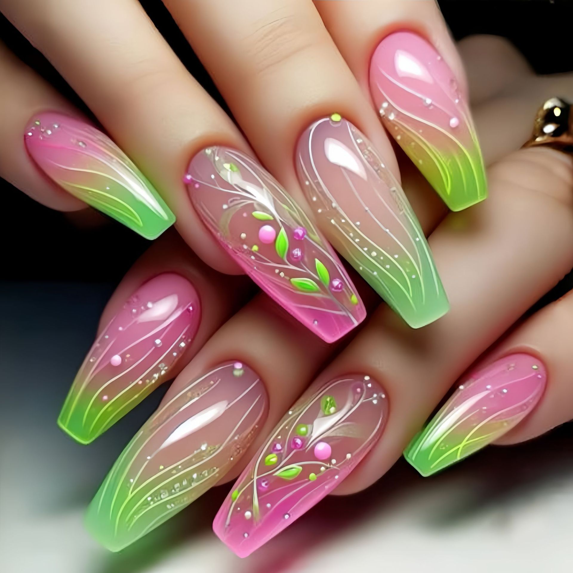 Short Medium long fake nails f - Nail Art Wedding 评论和价格