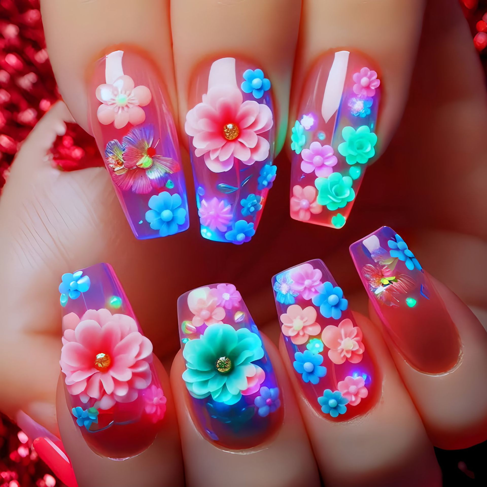 Short Medium long fake nails f - Nail Art Wedding 评论和价格