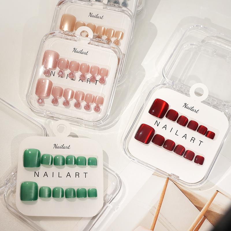 10 Pcs/Box French Fake Nails G - Nail Art Extension Cat Eye 评论和价格