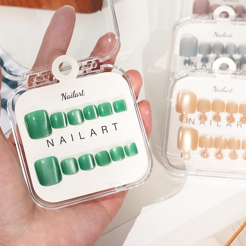 1Box French Fake Nails Glossy  - Nail Art Extension Cat Eye 评论和价格