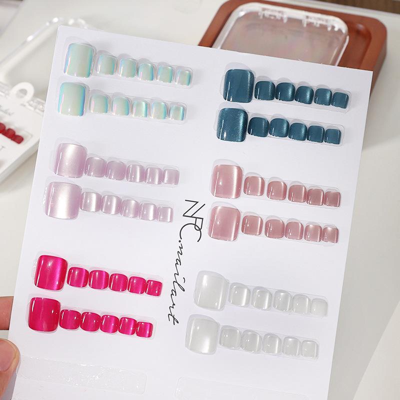 1Box French Fake Nails Glossy  - Nail Art Extension Cat Eye 评论和价格