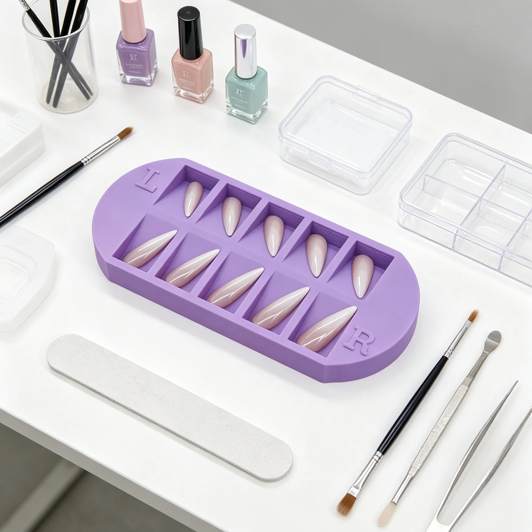 8-Grids Nail Tip Storage Tray  - Nail Art Overlay 评论和价格
