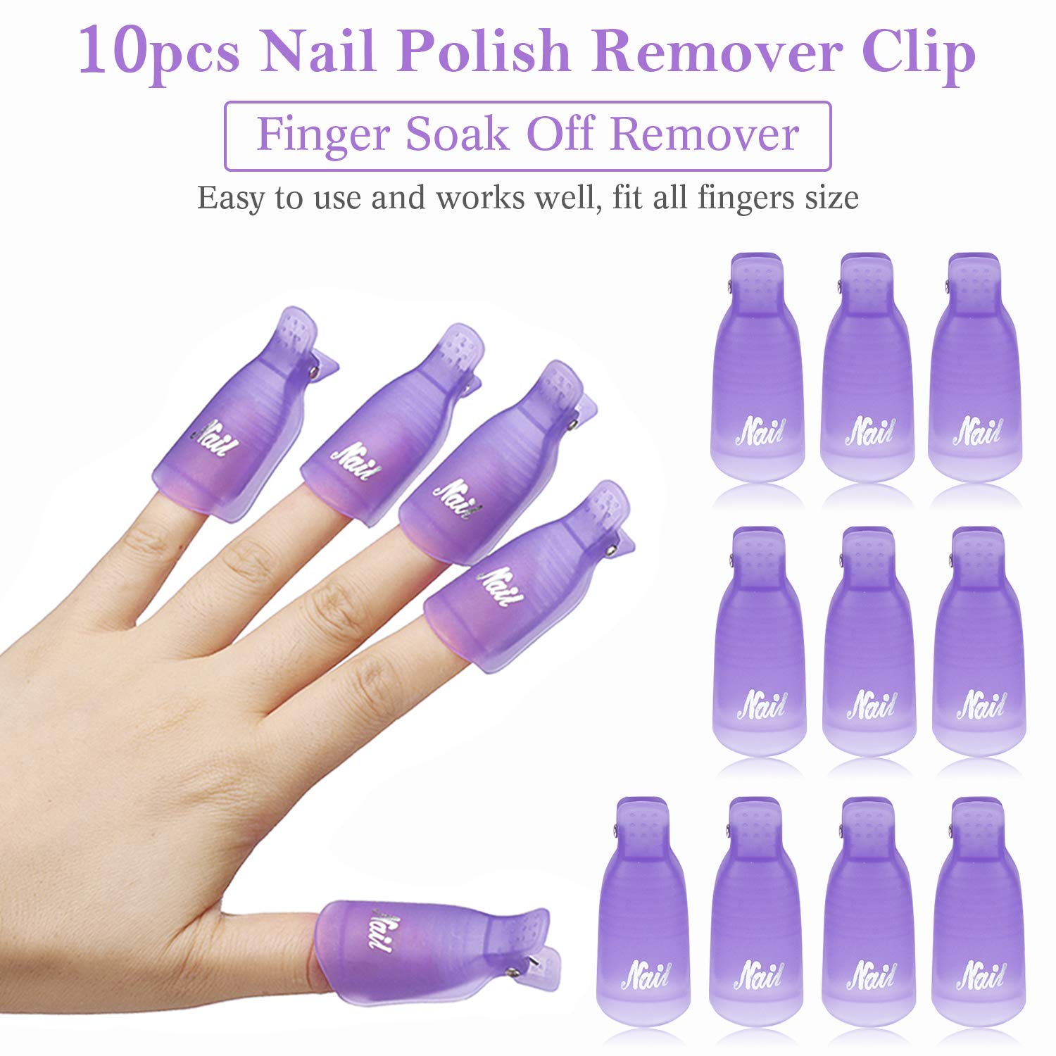 10Pcs Plastic Nail Art Soak Of - Nail Art Ideas 评论和价格