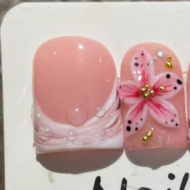 10Pcs/set Nude Pink Gradient S - Nail Art Leopard 评论和价格