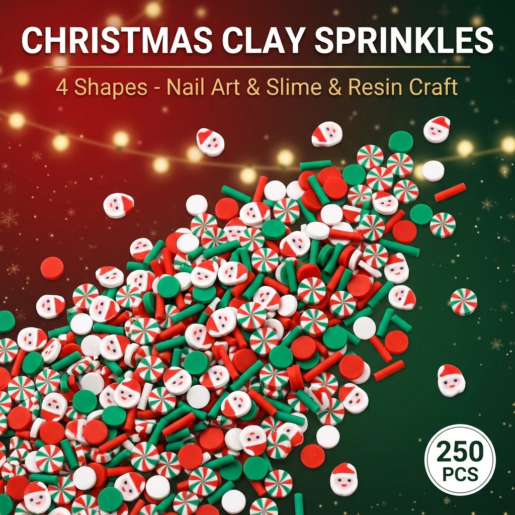 250pcs Christmas Polymer Clay  - Nail Art Wedding 评论和价格