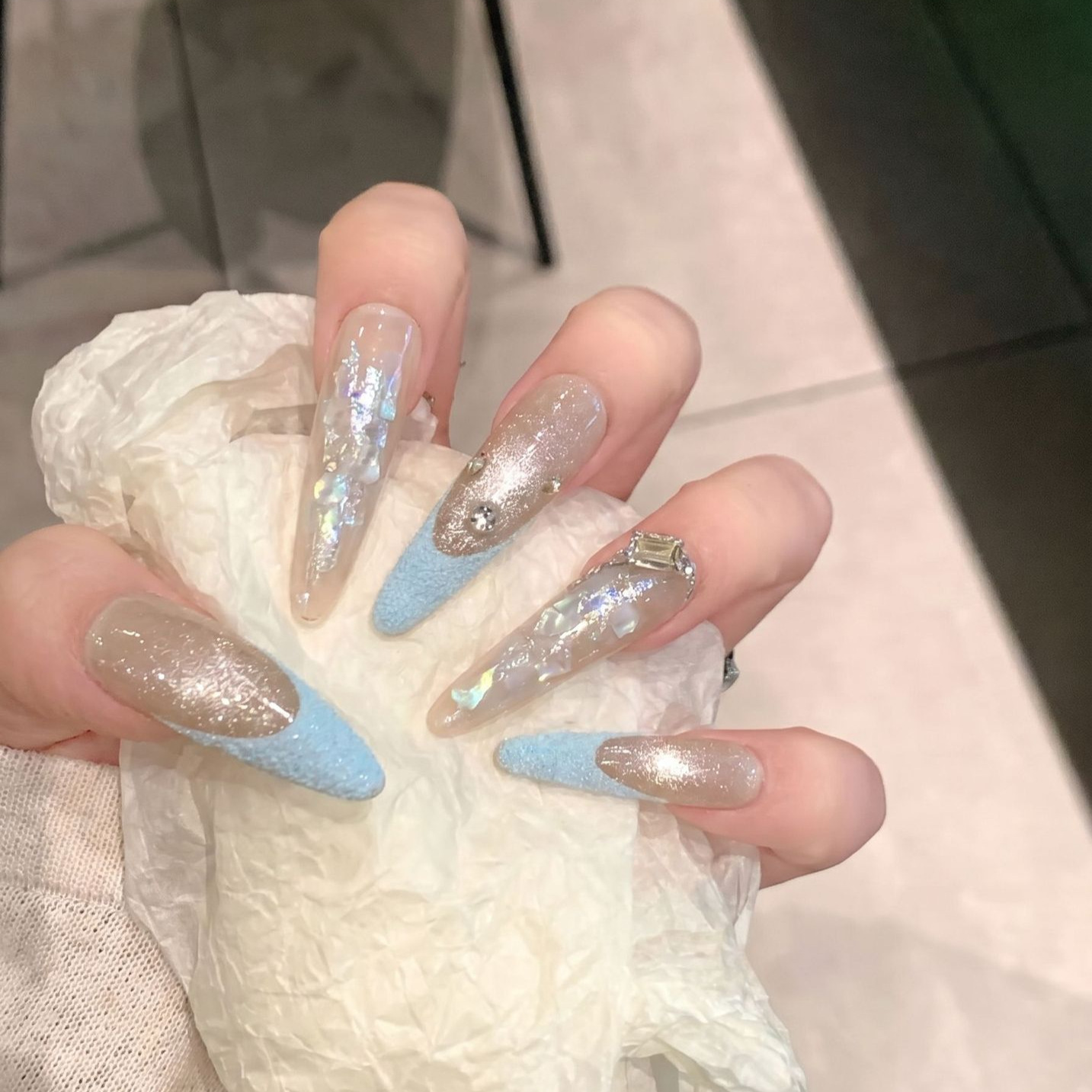 Press On Nails 10PCS Purple Fa - Nail Art Wedding 评论和价格