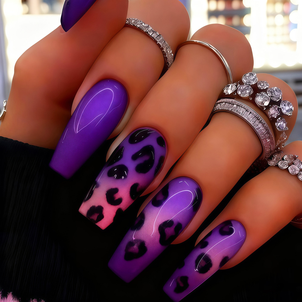 Medium fake nails tips for wom - Nail Art Leopard 评论和价格