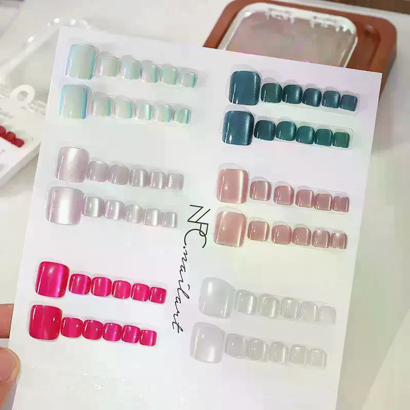 /Kuz/10 Pcs/Box French Fake Na - Nail Art Extension Cat Eye 评论和价格