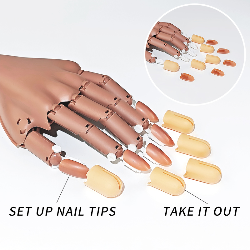 Nail Fake Practice Hand Movabl - Nail Art Overlay 评论和价格