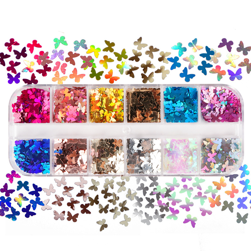 Mix Color Fluorescent Butterfl - Nail Art Overlay 评论和价格