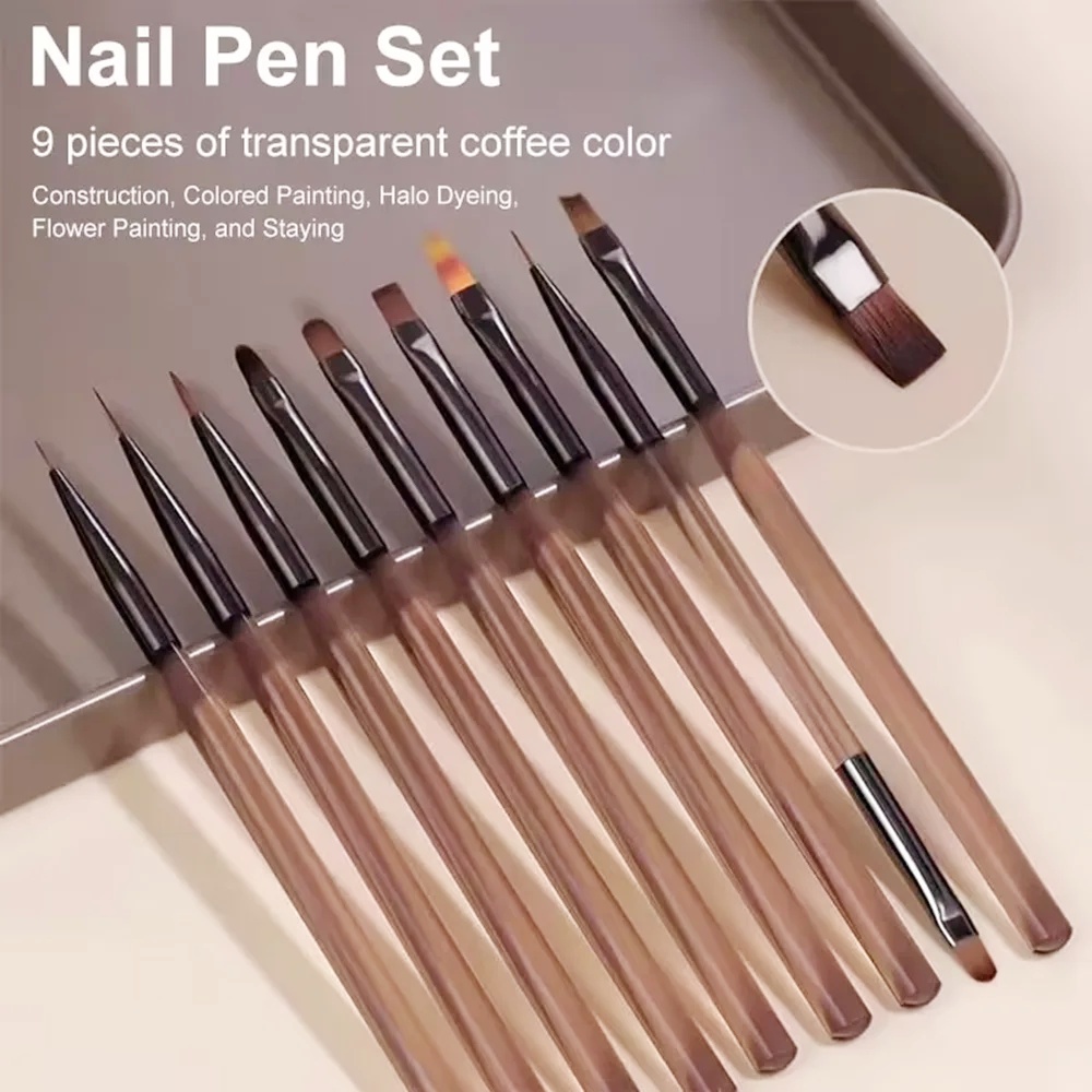 9PCS Nail Brush for Nail Art D - Nail Art Navy 评论和价格