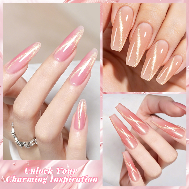 20ml Nude Pink Magnetic Cat Ey - Nail Art Extension Cat Eye 评论和价格
