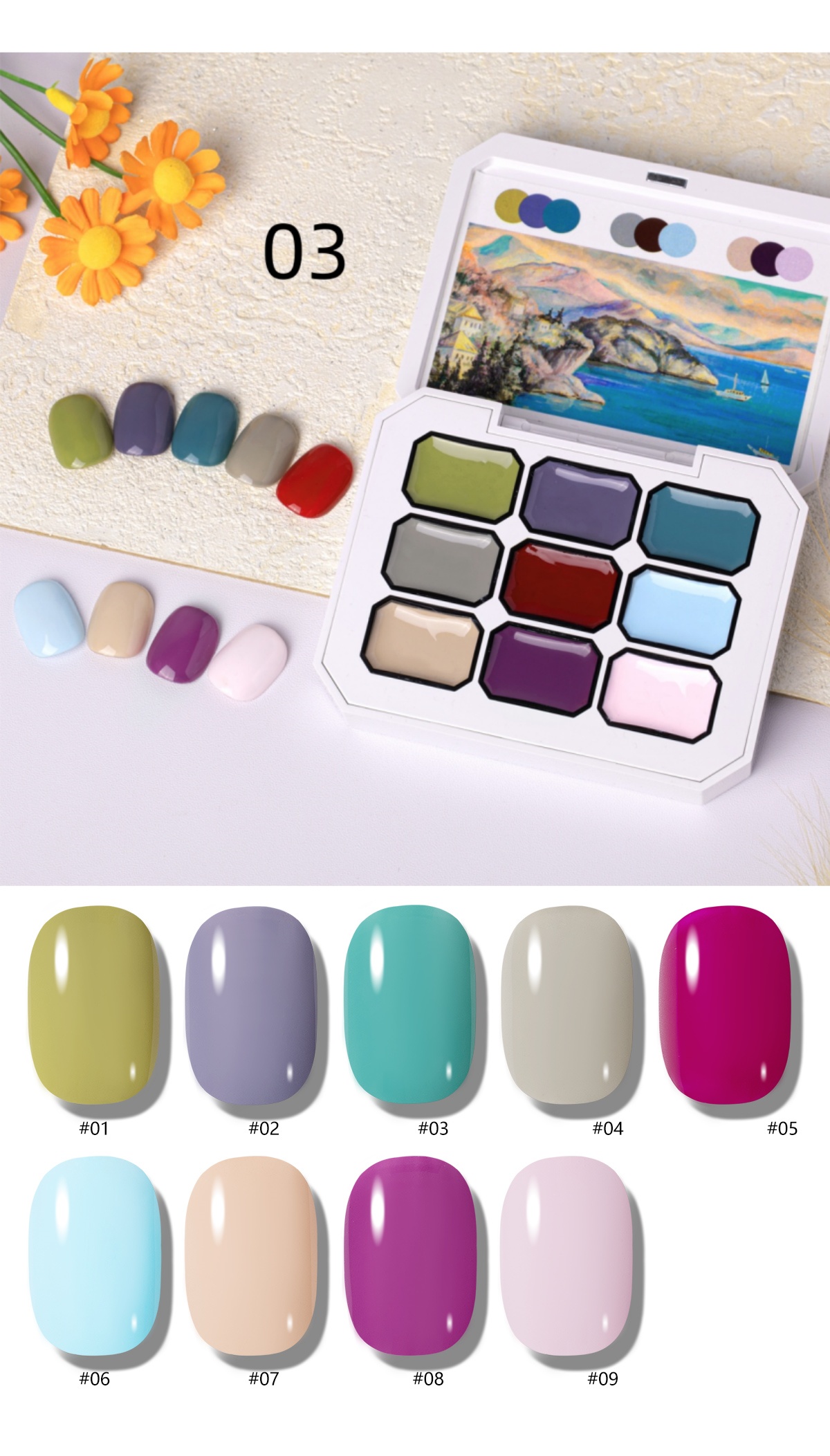 1pc 9-Grid Color Painting Gel  - Nail Art Ideas 评论和价格