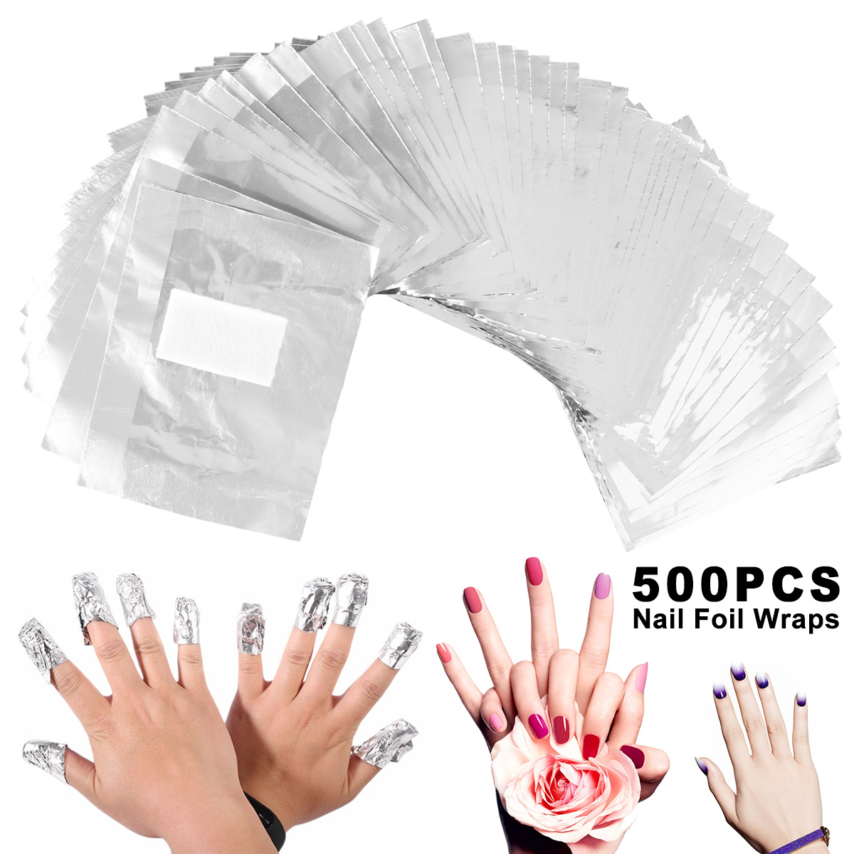 500/1000Pcs Aluminium Foil Gel - Nail Art Ideas 评论和价格
