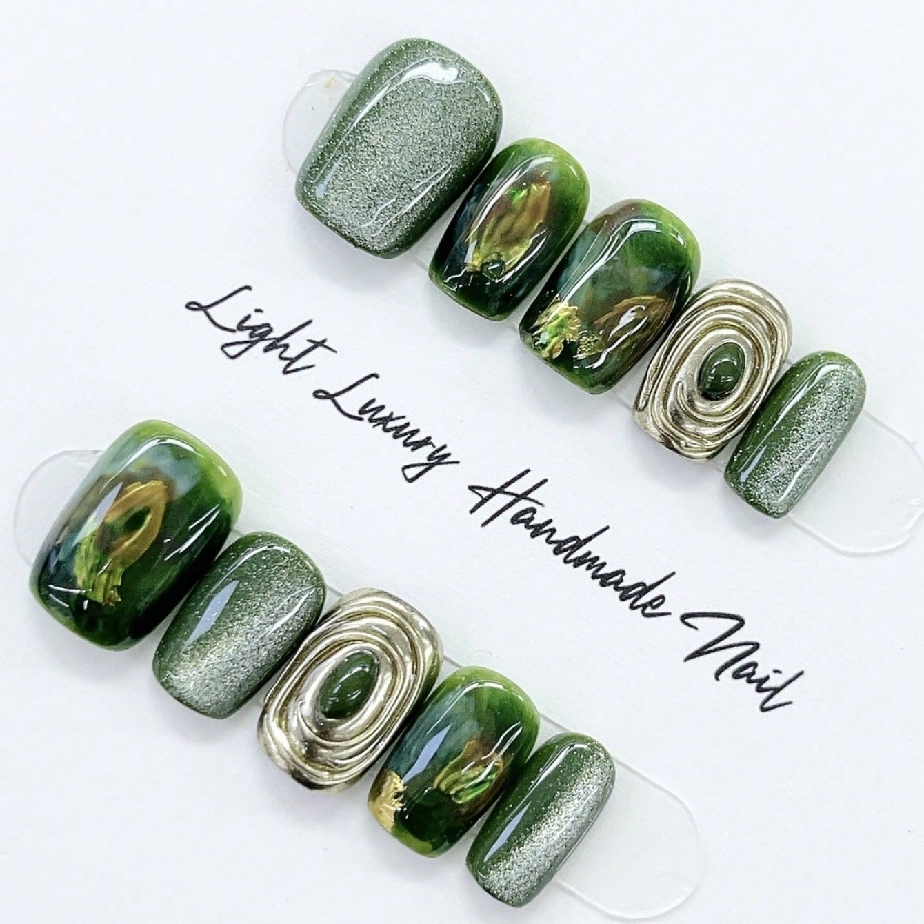 10pcs Pure Hand Pressed Short  - Nail Art Overlay 评论和价格