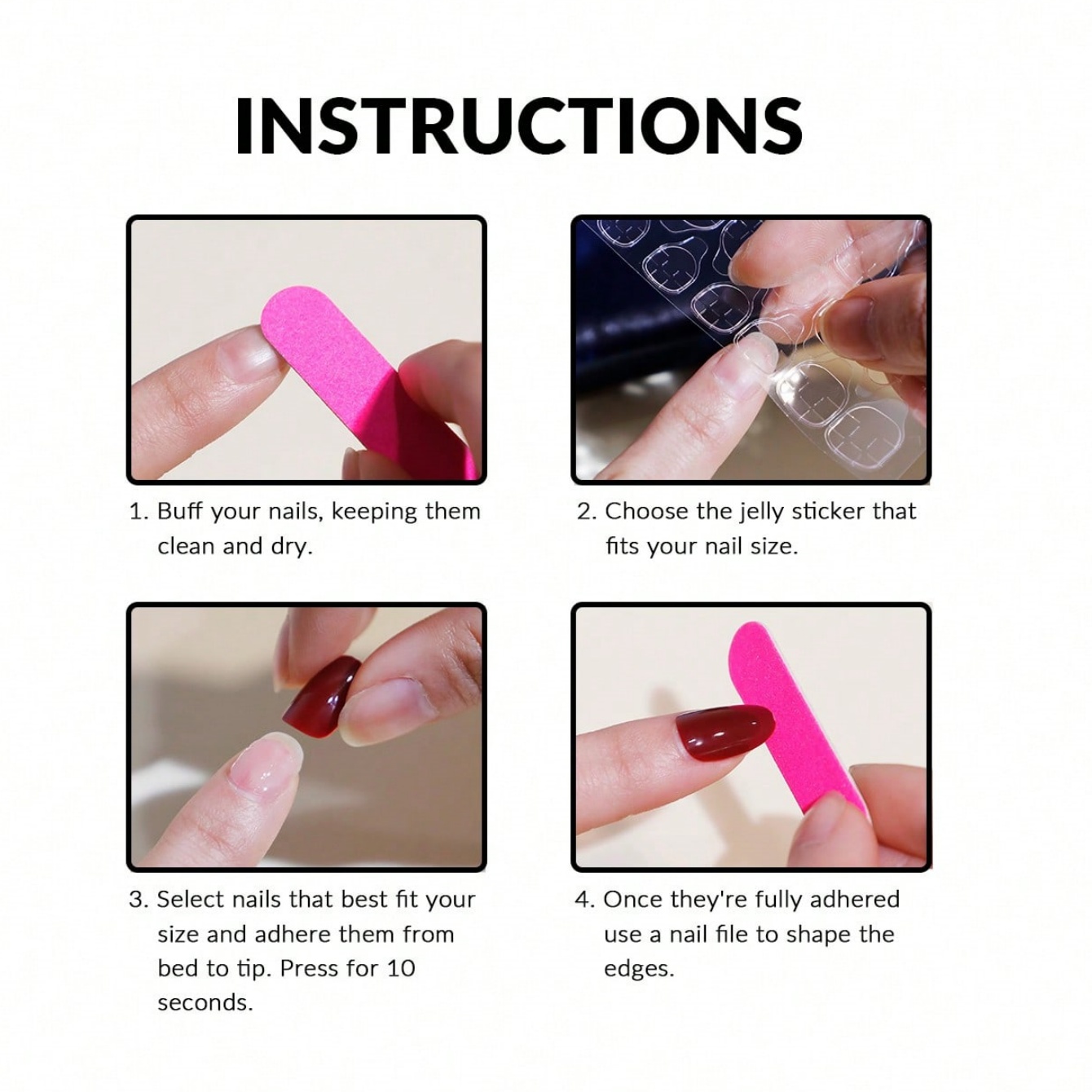 10pcs Pure Hand Pressed Short  - Nail Art Overlay 评论和价格