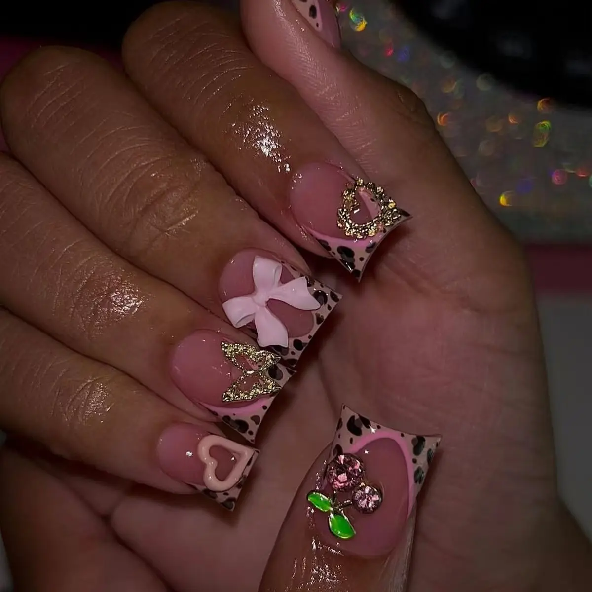 24Pcs Short Duckbill Press On  - Nail Art Leopard 评论和价格